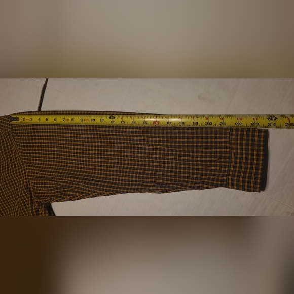 Vintage Tommy Hilfiger Long Sleeve Shirt Gold/Brown Plaid Large Logo Size Large - Picture 14 of 14